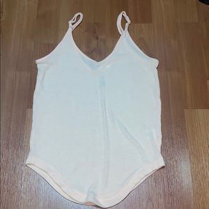 super cute pastel orange double v tank top